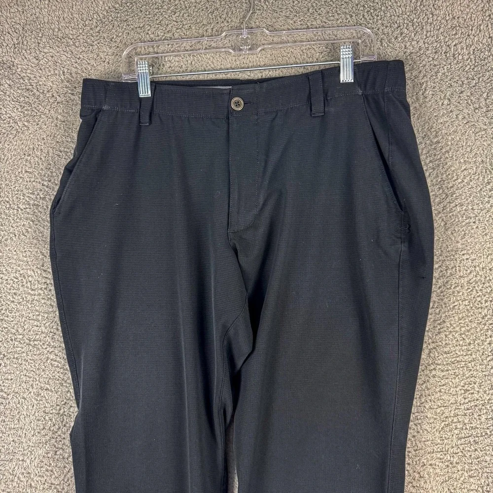 Under Armour Pants Mens 36 Black Golf Loose Fit Performance Stretch Casual 36x29